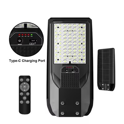 TR-CS High Lumen Brightness All In One Solar LED Street Light with Type C charger and IP65 Water Resistance